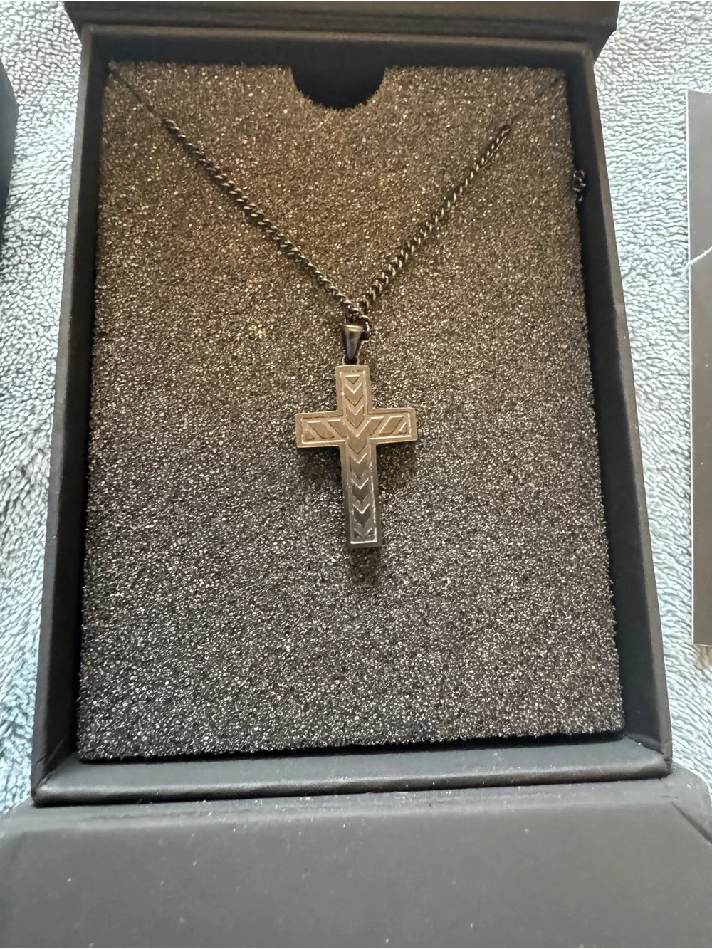 Vincero Collective Stone Cross Necklace - Large - Matte Black Stealth - $149 Ret